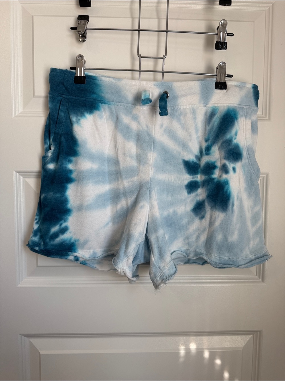 Tie-Dye Blue & White Women's Lounge Shorts
